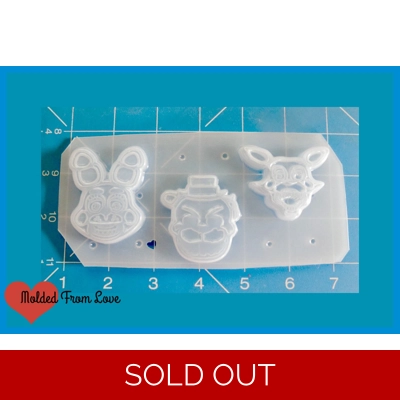 5 Nights At Freddy's Characters pallet of 3 Handmade Plastic mold 5 Nights At Freddy's Characters pallet of 3 Handmade Plastic mold